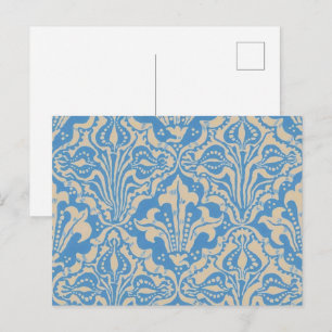Walter Crane Vintage Blått Frö och Blommig Konst Vykort