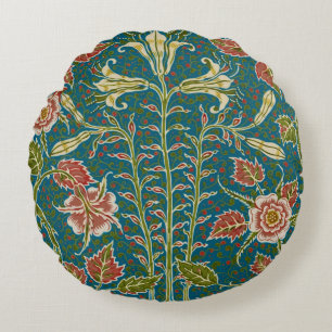 Walter Crane Vintage Lily och Ros Blommig Rund Kudde