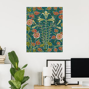 Walter Crane Vintage Lily och Rose Blommor Poster