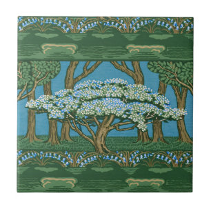 Walter Crane Vintage Majträd Skog Tapet Kakelplatta