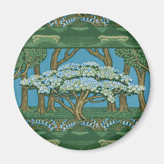 Walter Crane Vintage Majträd Skogstapet Magnet (Framsidan)