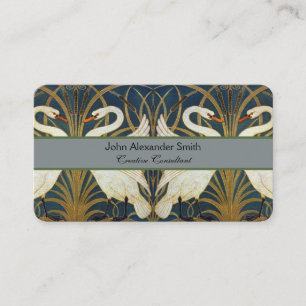 Walter Crane Vintage Svanen och Iris Art Nouveau Visitkort
