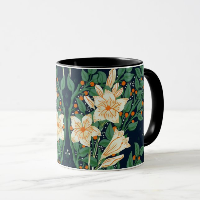 Walter Crane White Lily-Blue Back Mugg (Framsida höger)