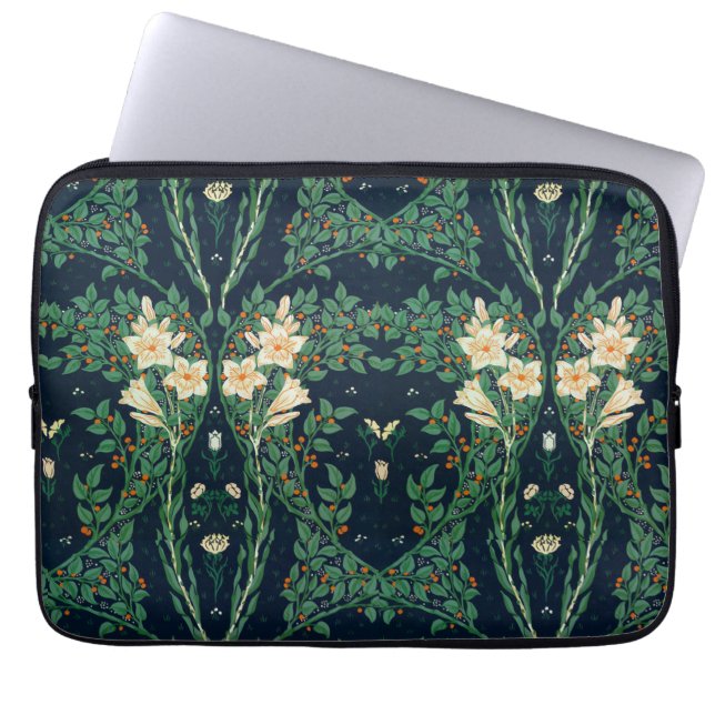Walter Crane White Lily-Blue Back Shower Curtain Laptop Fodral (Framsidan)