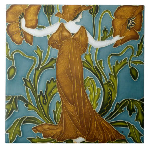 Walter Crane's Art nouveau Kakelplatta