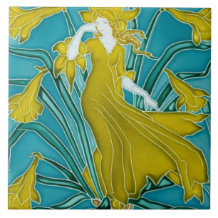 Walter Crane's Art nouveau Kakelplatta