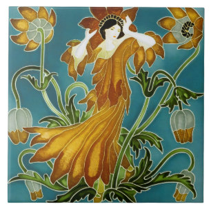 Walter Crane's Art nouveau Kakelplatta
