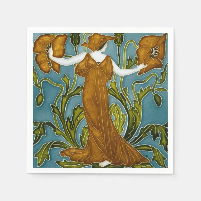 Walter Crane's Art nouveau Pappersservett (Framsidan)