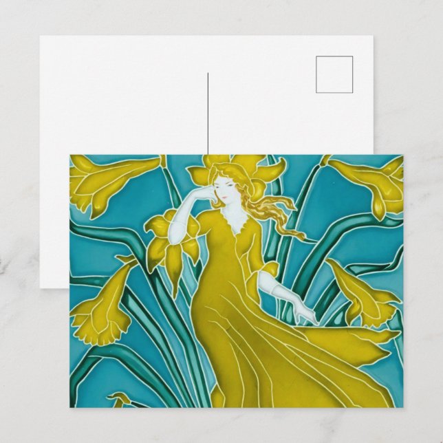 Walter Crane's Art nouveau Vykort (Fram/baksida)