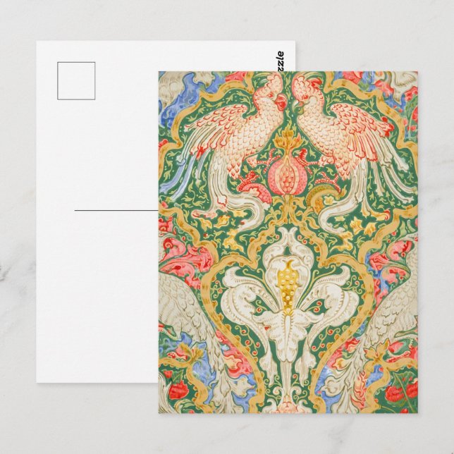 Walter Crane's Cockatoo Garden Vykort (Fram/baksida)