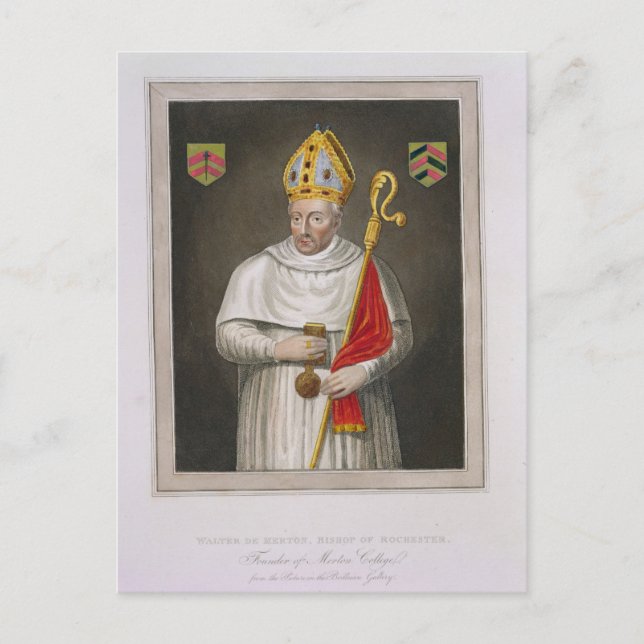 Walter de Merton (d.1277), efter en målning i Vykort (Framsida)