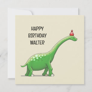 Walter Dinosaur-födelsedagskort Kort