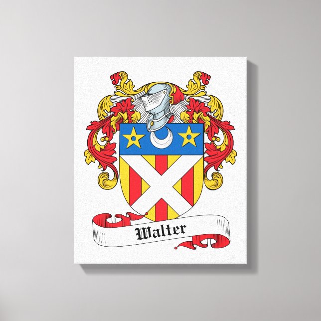 Walter Family Crest Canvastryck (Framsida)
