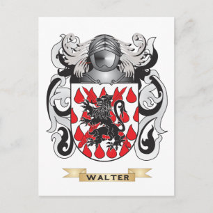 Walter Family Crest (Jackande av Arm) Vykort