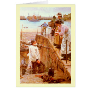 Walter Langley, mellan den 1901) victorianen för Hälsningskort