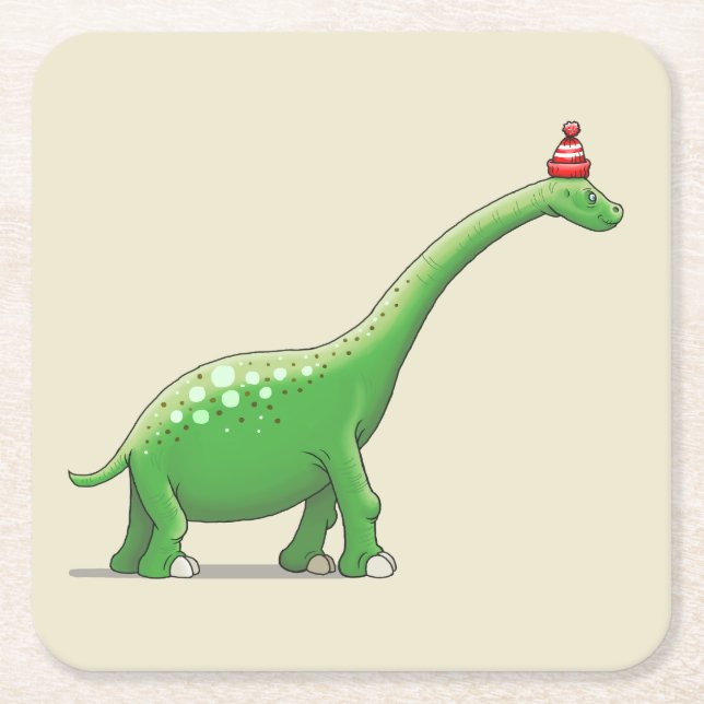 Walter the Dinosaur Underlägg Papper Kvadrat (Framsidan)