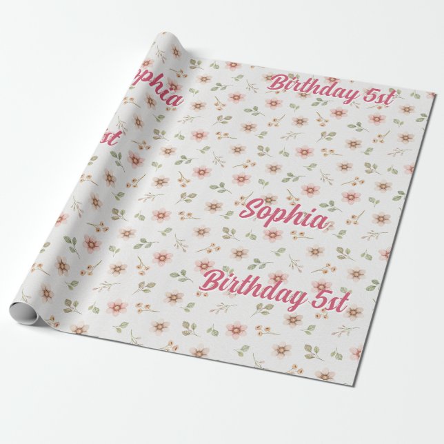  waltercolor little red riding hood floral wrappin presentpapper (Utrullad)