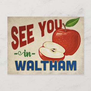 Waltham Massachusetts Apple - Vintage resor Vykort
