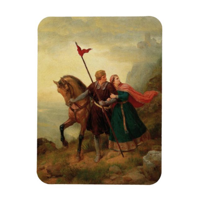 Walther och Hildegund Fleeing med deras Horse Magnet (Vertikal)
