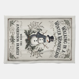 Walting in a Winter Wonderland Snögubbe Kökshandduk