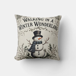 Walting in a Winter Wonderland Snögubbe Kudde