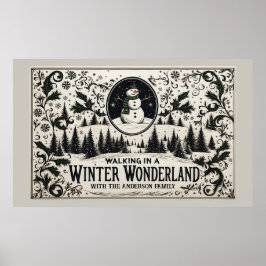 Walting in a Winter Wonderland Snögubbe Poster