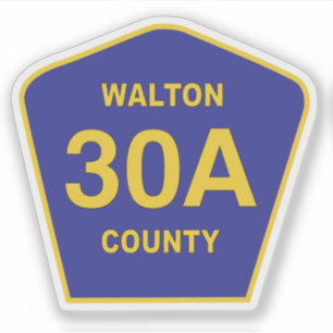 Walton County 30A Highway Sign Florida Klistermärken