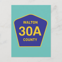 Walton County 30A Highway Sign Florida Vykort