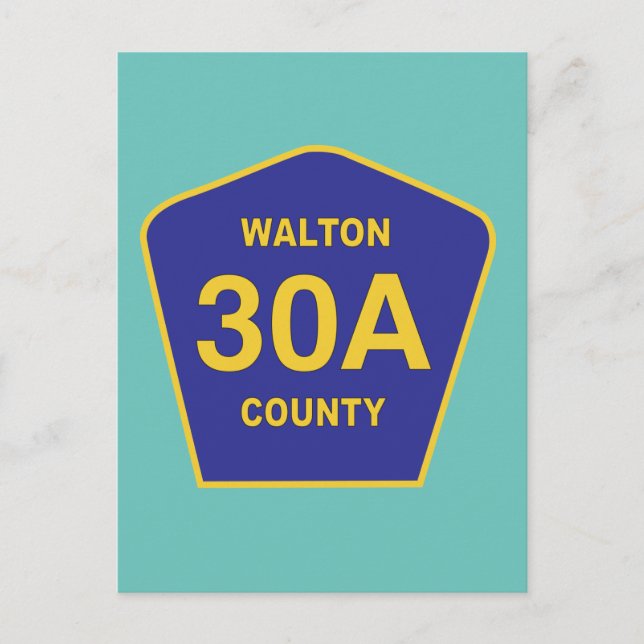 Walton County 30A Highway Sign Florida Vykort (Framsida)