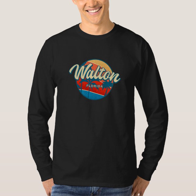Walton Florida Summer Fl Tropical Us Cities Beach T Shirt (Framsida)