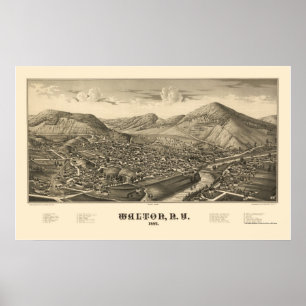 Walton panorama- karta för NY - 1887 Poster