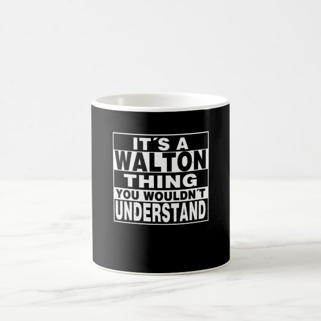 WALTON Surname Personlig Gift Kaffemugg (Center)