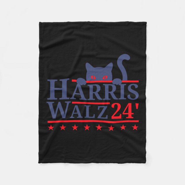 Waltz 2024 Cat Election Kamala Harris Tim Walz 202 Fleecefilt (Framsidan)