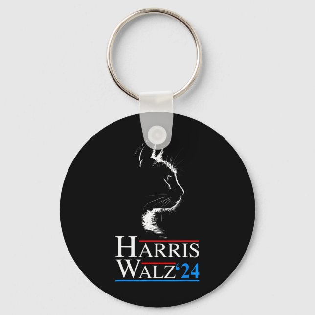 Waltz 2024 Cat Election Kamala Harris Tim Walz 202 Nyckelring (Framsida)