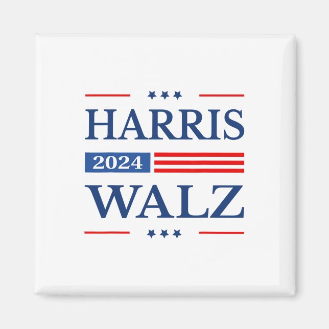 Waltz 2024 Kamala Harris 2024 Tim Waltz 2024 Usa F Magnet (Framsidan)