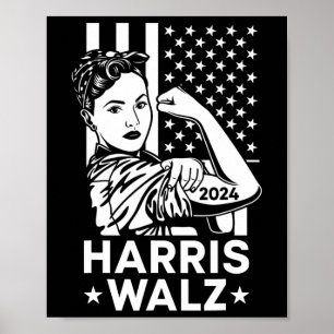 Waltz 2024 USA flagga Kamala Harris Tim Walz 2 Poster
