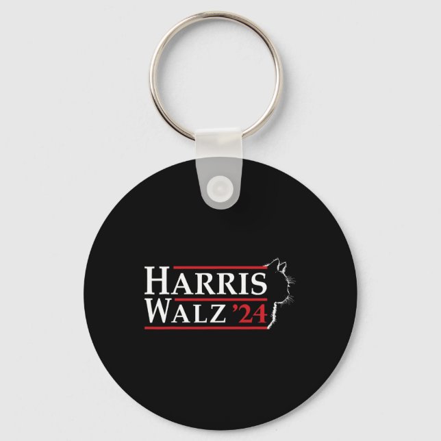 Waltz 2024 Val Cat Dam Kamala Harris Tim Wal Nyckelring (Framsida)