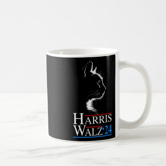 Waltz 2024 Val Funny Cat Kamala Harris Tim WA Kaffemugg (Höger)