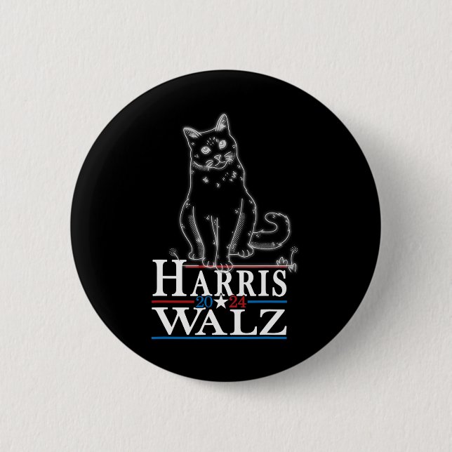 Waltz 2024 Val Funny Cat Kamala Harris Tim WA Knapp (Framsida)