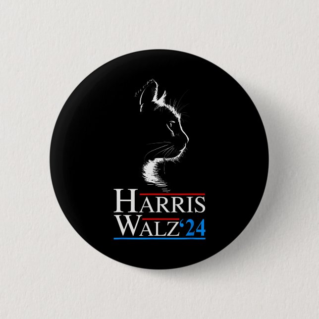 Waltz 2024 Val Funny Cat Kamala Harris Tim WA Knapp (Framsida)