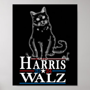Waltz 2024 Val Funny Cat Kamala Harris Tim WA Poster