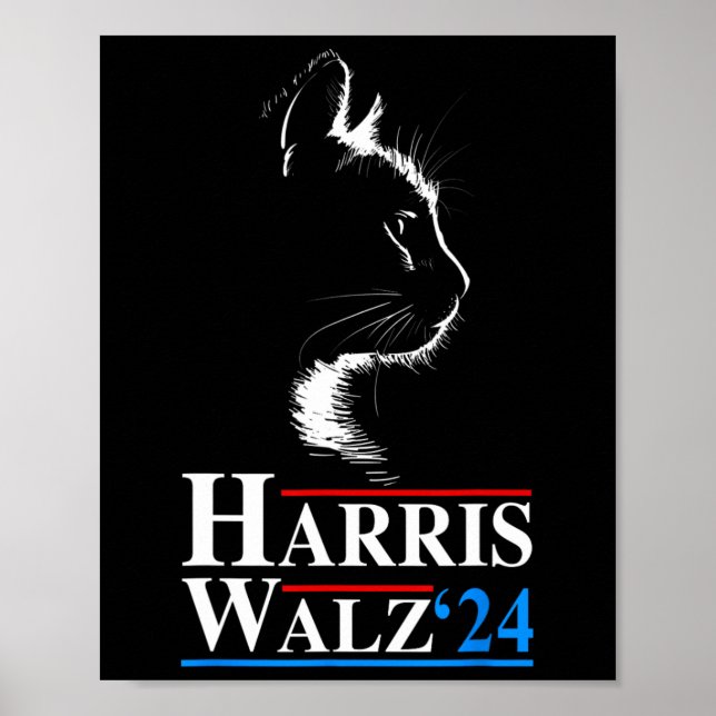 Waltz 2024 Val Funny Cat Kamala Harris Tim Wa Poster (Framsidan)