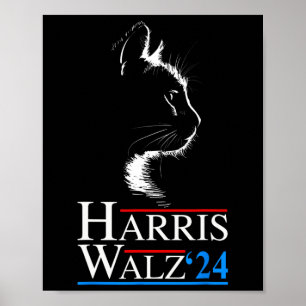 Waltz 2024 Val Funny Cat Kamala Harris Tim WA Poster