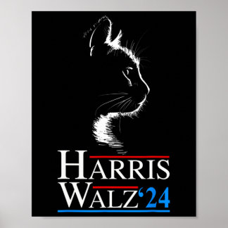 Waltz 2024 Val Funny Cat Kamala Harris Tim WA Poster