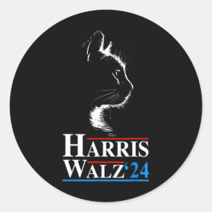 Waltz 2024 Val Funny Cat Kamala Harris Tim Wa Runt Klistermärke