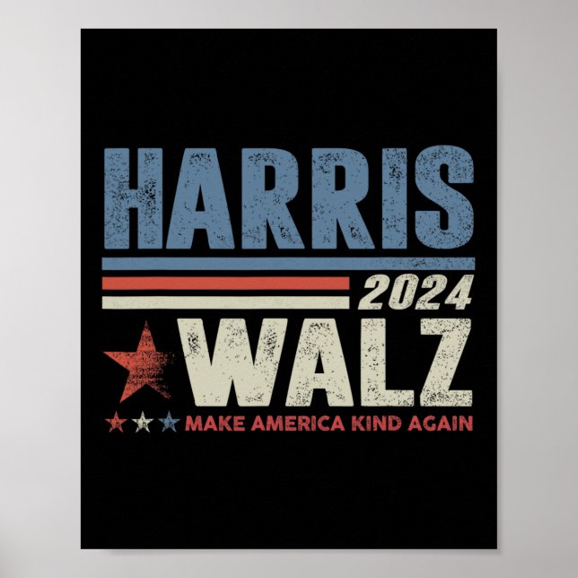 Waltz 2024 Val Kamala Harris Tim Waltz 2024 1 Poster (Framsidan)