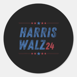 Waltz 2024 Val Kamala Harris Tim Waltz 2024 2 Runt Klistermärke