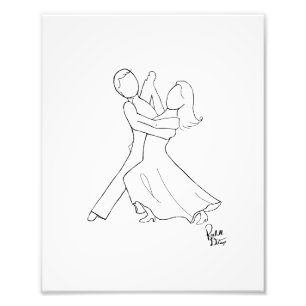 Waltz Dance Fine Art Teckning Fototryck