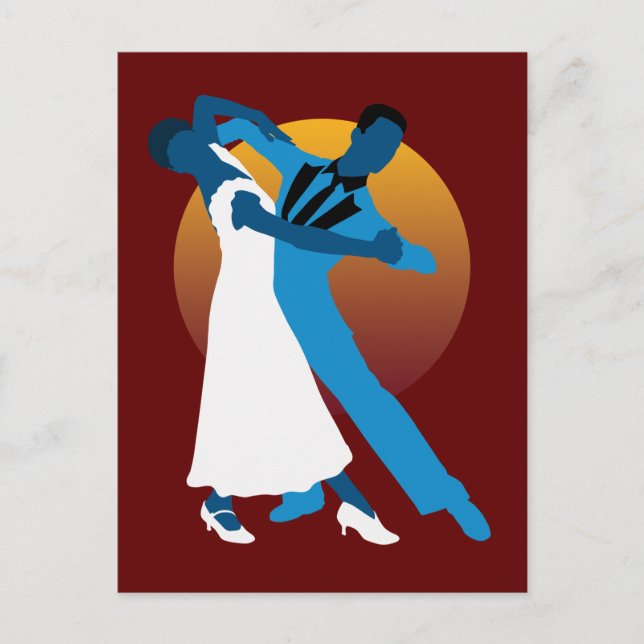Waltz Dancing Älskare Vykort (Framsida)