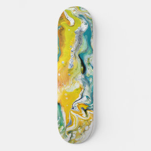 Waltz över 1 Golden Blue Abstrakt Skateboard
